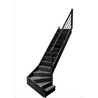 Escalier Faubourg 1/4 t. bas déb. Chêne Rég. TP Gris anth. h.274 R.280 Droite Main Image