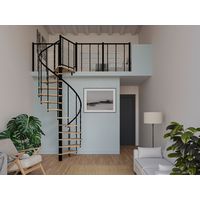 Escalier ENZO en acier noir avec rampe Emma-Lapeyre
