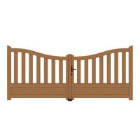 Portail battant bois CANNET 2 incurvé avec accessoires réglables H.130 x l.300 Main Image