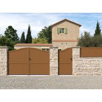 Portail battant bois ROQUEBRUNE avec accessoires réglables -Lapeyre