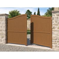 Portail battant bois ROQUEBRUNE avec accessoires réglables -Lapeyre