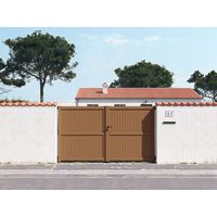Portail battant bois FONTANGES avec accessoires réglables -Lapeyre