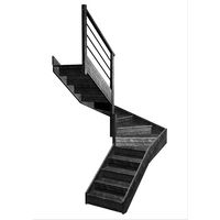 Escalier Faubourg 2/4 t. inter Chêne Rég. TP Gris anth. h.274 R.180 Gauche Main Image
