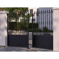 Portail battant SANTEUIL ½ ajouré acier anti-co noir-Lapeyre