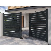 Portail battant VALENE aluminium gris -Lapeyre