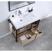 Plan vasque simple 90 cm résine METAL 2 | Lapeyre