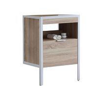Sous vasque METAL2 structure métallique blanche mélaminé bois 1 tiroir l.60 cm Main Image