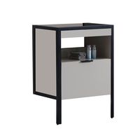 Sous vasque METAL2 structure métallique noire laqué beige 1 tiroir l.60 cm Main Image