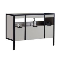 Sous vasque METAL2 structure métallique noire laqué beige 3 tiroirs l.120 cm Main Image