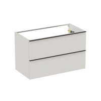 Sous-vasque YTRAC 2 tiroirs lin mat poignée noire l.90 Main Image