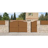 Portail battant bois ROQUEBRUNE avec accessoires réglables -Lapeyre