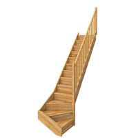 Escalier Uno quart tournant bas avec rampe - Lapeyre