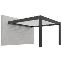 Pergola murale ELAURA aluminium gris anthracite RAL 7016 l.400 xp.400 xH.250 LDD Main Image