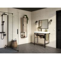 Plan vasque simple 90 cm résine METAL 2 | Lapeyre