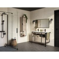 Plan double vasque 120 cm céramique METAL 2 -Lapeyre