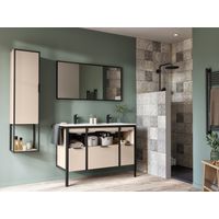 Plan double vasque 120 cm céramique METAL 2 -Lapeyre