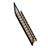 Escalier droit hêtre KINO bicolore avec rampe  -  Lapeyre