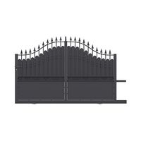 Portail coulissant DOMMARTIN plein acier antico noir H.152/206 x l.300 droite Main Image