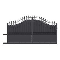 Portail coulissant DOMMARTIN plein acier antico noir H.152/206 xl.350 gauche Main Image