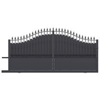 Portail coulissant DOMMARTIN plein acier antico noir H.152/206 x l.400 gauche Main Image