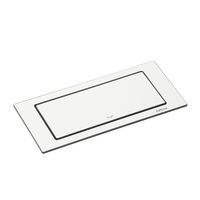 Bloc rectangulaire blanc push rotatif 2 prises+1 USB encastrement dans plan Main Image