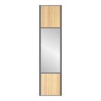 Vantail seul Glisseo 2 chêne Vincenza / miroir profil gris H.246,1 x l.61 cm Main Image
