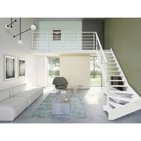 Escalier Aria Quart tournant bas marche débordante rampe Evan-.Lapeyre