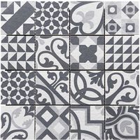 Mosaïque PATCHWORK patchwork noir/blanc 7x7 sur trame 31.8x31.8 aspect naturel Main Image