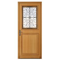 Porte d'entrée ANNE-SOPHIE bois exotique avec Châssis ouvrant sur mesure-Lapeyre