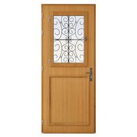 Porte d'entrée ANNE-SOPHIE bois exotique avec Châssis ouvrant sur mesure-Lapeyre
