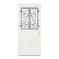 Porte d'entrée PVC ** GUERANDE 2 Blanc 9016 + barillet 40x40 - H.215 x l.90 G Main Image