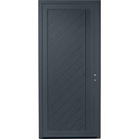 Porte d'entrée PVC ** ALIANA Gris 7016/Blanc 9016+barillet 40x40- H.215 x l.90 G Main Image