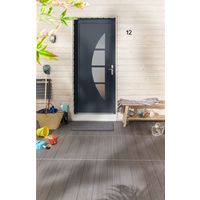 Porte d'entrée STELLA PVC Gris/Blanc 215 x 90 cm-Lapeyre