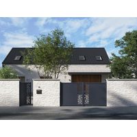 "Portail battant aluminium 180 cm décor orge gris VICTORIN-Lapeyre"