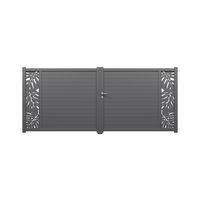 Portail battant ANDRIA décor monstera alu H.168xl.400 gris anth. RAL 7016 droite Main Image