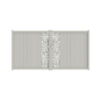 Portail battant VICTORIN décor monstera aluminium H.180 x l.350 blanc RAL 9016 Main Image