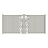 Portail battant VICTORIN décor monstera aluminium H.180 x l.400 blanc RAL 9016 Main Image