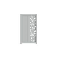 Portillon VICTORIN décor monstera aluminium H.180 x l.100 blanc RAL 9016 gauche Main Image