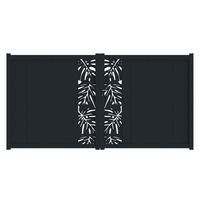 Portail battant VICTORIN décor monstera alu H.180 x l.350 gris anth. RAL 7016 Main Image