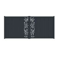 Portail battant VICTORIN décor monstera alu H.180 x l.400 gris anth. RAL 7016 Main Image