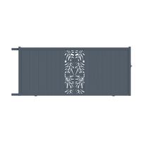 Portail coulissant VICTORIN monstera alu H.178xl.400 gris ant. RAL 7016 droite Main Image