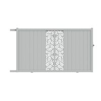 "Portail coulissant aluminium 178 cm décor orge blanc VICTORIN-Lapeyre"