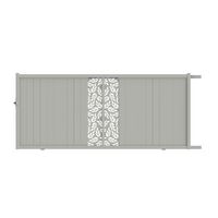 Portail coulissant VICTORIN décor orge alu H.178 x l.400 blanc RAL 9016 droite Main Image