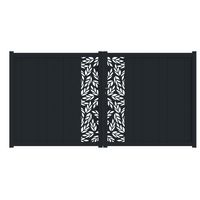 Portail battant VICTORIN décor orge alu H.180 x l.350 gris anthracite RAL 7016 Main Image
