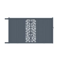 "Portail coulissant aluminium 178 cm décor orge gris VICTORIN-Lapeyre"