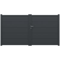 Portail battant FERRARE aluminium H.160 x l.300 gris anthracite RAL 7016 Main Image