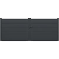 Portail battant FERRARE aluminium H.160 x l.400 gris anthracite RAL 7016 Main Image