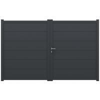 Portail battant FERRARE aluminium H.188 x l.300 gris anthracite RAL 7016 Main Image