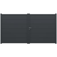 Portail battant FERRARE aluminium H.188 x l.350 gris anthracite RAL 7016 Main Image