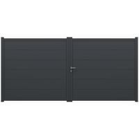 Portail battant FERRARE aluminium H.188 x l.400 gris anthracite RAL 7016 Main Image